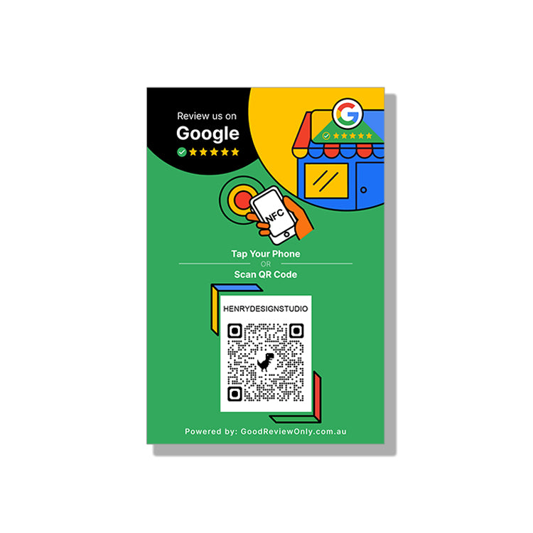 Smart Google Review Invitation Card with Wooden Frame